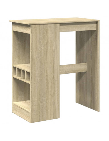 Tavolo Bar con Rastrelliera Sonoma 90x47,5x103,5 cm Multistrato