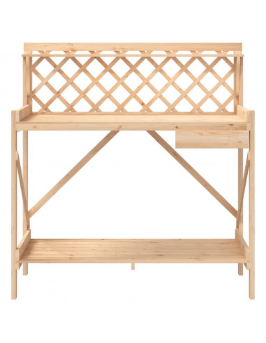 Panca porta Vasi con Traliccio in Legno Massello di Abete