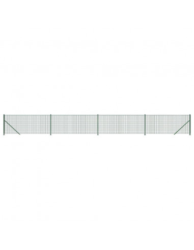 Recinzione Metallica con Flangia Verde 0,8x10 m