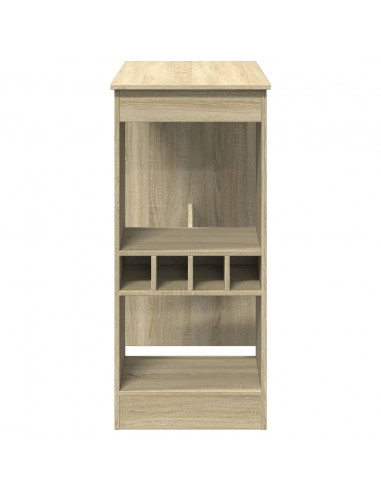 Tavolo Bar con Rastrelliera Sonoma 90x47,5x103,5 cm Multistrato