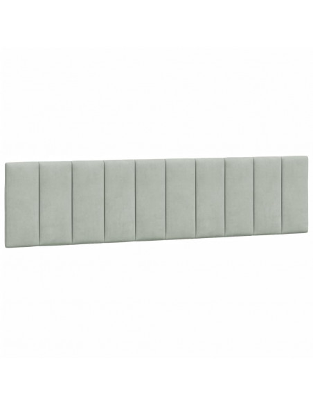 Letto con Materasso Grigio Chiaro 200x200cm Velluto