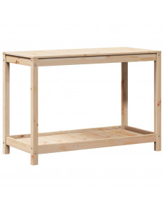 Tavolo Invaso con Ripiano 108x50x75 cm Legno Massello di Pino 2