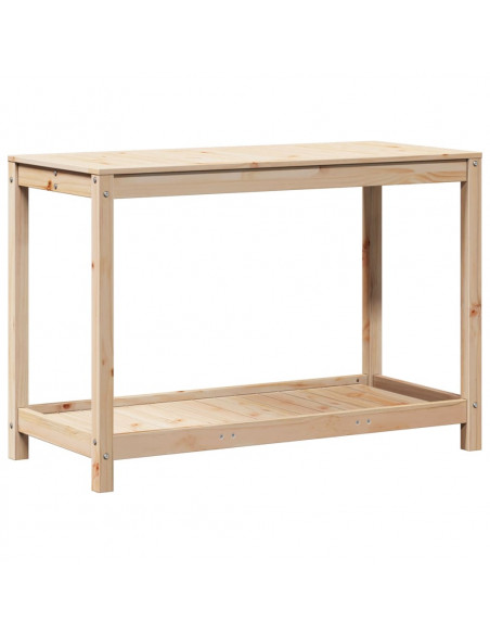 Tavolo Invaso con Ripiano 108x50x75 cm Legno Massello di Pino
