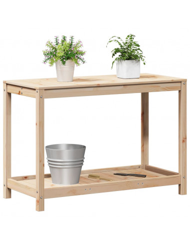 Tavolo Invaso con Ripiano 108x50x75 cm Legno Massello di Pino