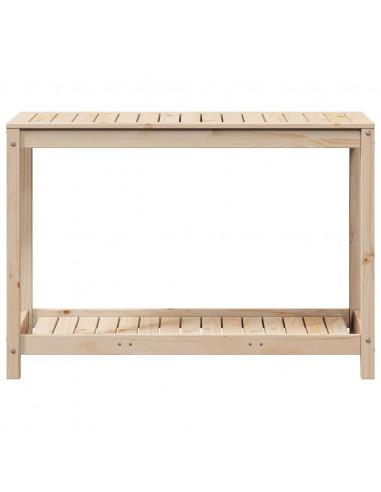 Tavolo Invaso con Ripiano 108x50x75 cm Legno Massello di Pino