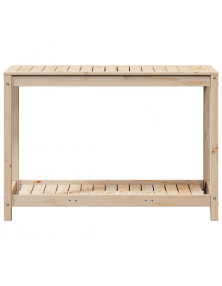 Tavolo Invaso con Ripiano 108x50x75 cm Legno Massello di Pino
