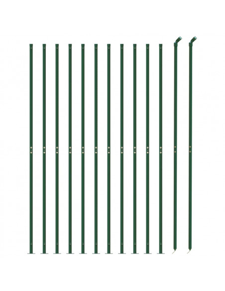 Recinzione Metallica con Flangia Verde 1,4x25 m