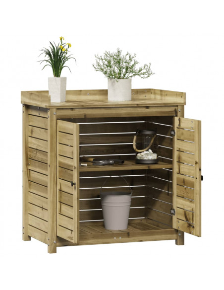 Tavolo Invaso con Ripiani 82,5x50x86,5 cm Legno Impregnato Pino