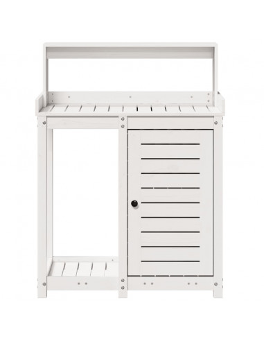 Tavolo Invaso con Ripiani Bianco 82,5x50x109,5 cm Massello Pino