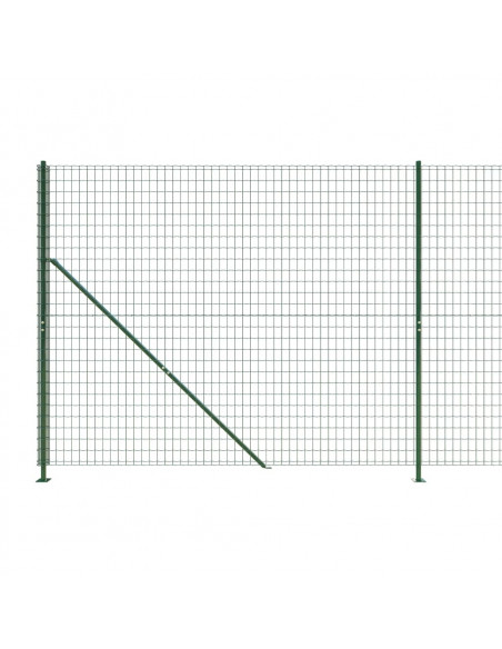 Recinzione Metallica con Flangia Verde 1,4x10 m