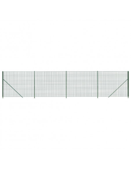 Recinzione Metallica con Flangia Verde 1,6x10 m