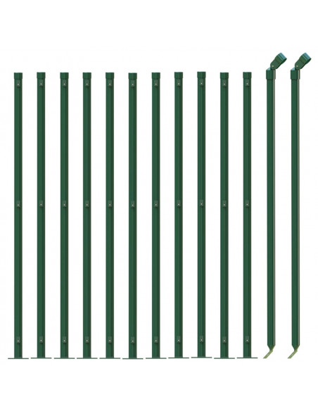 Recinzione Metallica con Flangia Verde 0,8x25 m