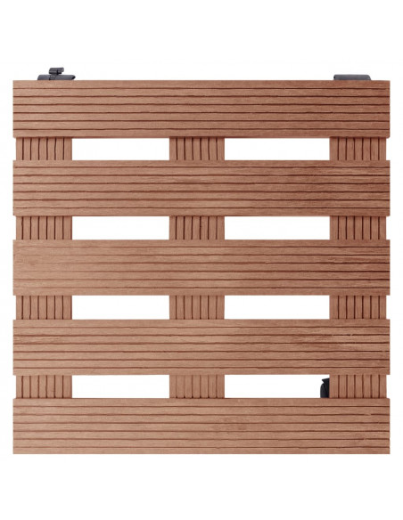 Carrelli Portavasi 2 pz Marroni 30x30x7,5 cm in WPC