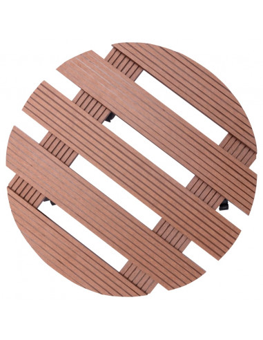 Carrelli Portavasi 2 pz Marroni  Ø30x7,5 cm in WPC