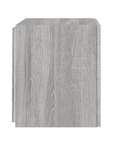 Mobile TV a Parete con Luci LED Grigio Sonoma 40,5x35x40 cm