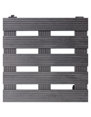 Carrelli Portavasi 2 pz Grigi 30x30x7,5 cm in WPC