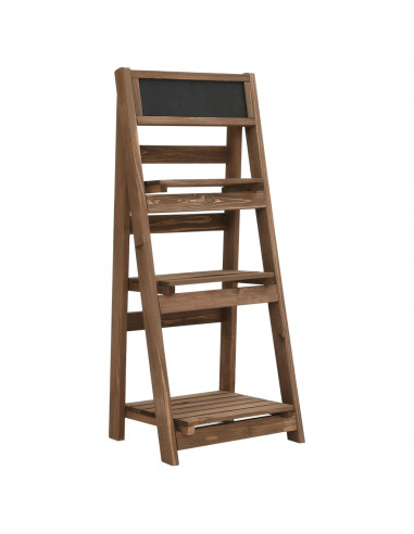 Piedistallo Piante 3 Livelli con Lavagna 40x30x90cm Legno Abete