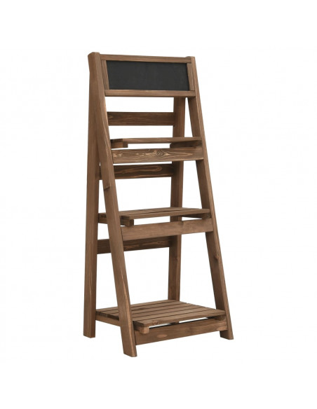 Piedistallo Piante 3 Livelli con Lavagna 40x30x90cm Legno Abete