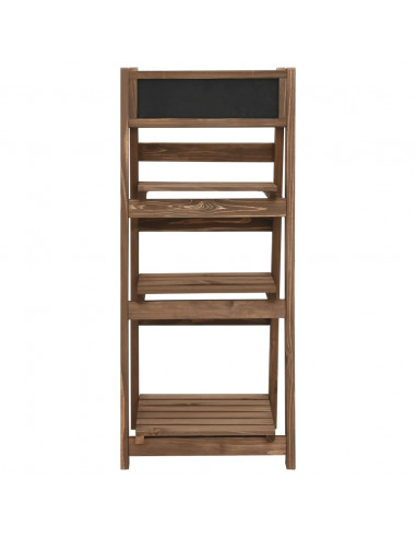 Piedistallo Piante 3 Livelli con Lavagna 40x30x90cm Legno Abete