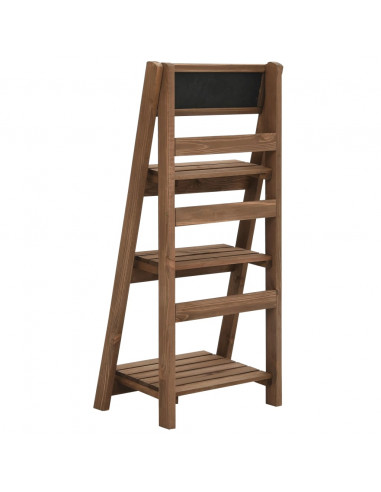 Piedistallo Piante 3 Livelli con Lavagna 40x30x90cm Legno Abete