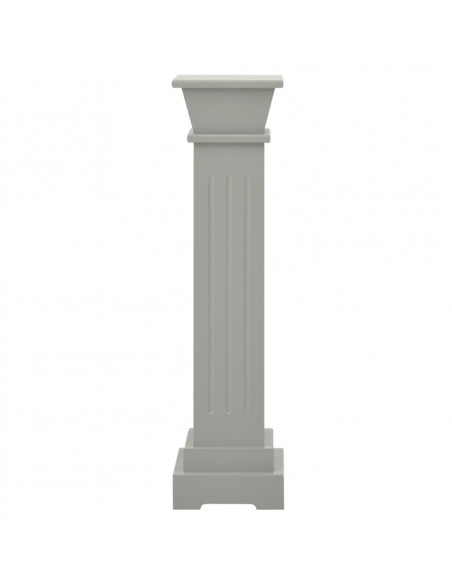 Piedistallo per Piante Quadrato Classico Grigio 17x17x66 cm MDF