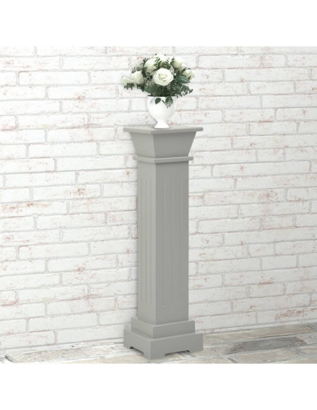 Piedistallo per Piante Quadrato Classico Grigio 17x17x66 cm MDF