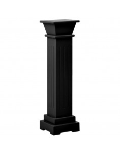 Piedistallo per Piante Quadrato Classico Nero 17x17x66 cm MDF 2
