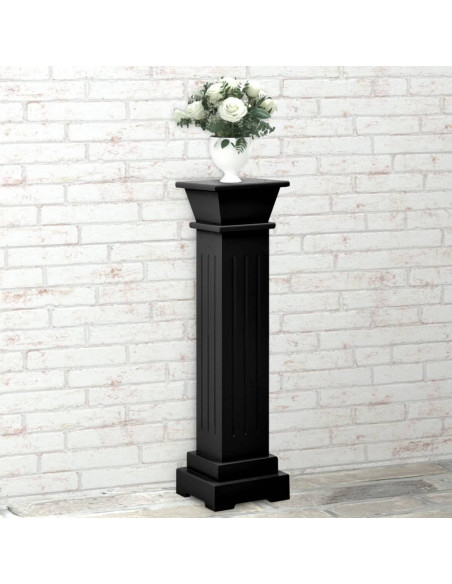 Piedistallo per Piante Quadrato Classico Nero 17x17x66 cm MDF
