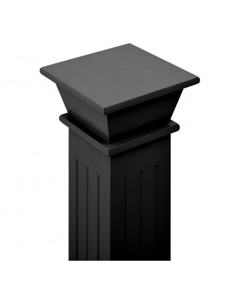 Piedistallo per Piante Quadrato Classico Nero 17x17x66 cm MDF