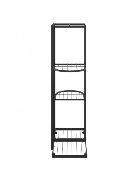 Piedistallo per Piante a 4 Piani 43x22x76 cm in Metallo Nero