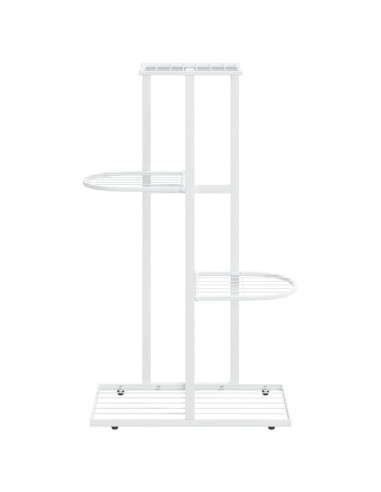 Piedistallo per Piante a 4 Piani 43x22x76 cm in Metallo Bianco