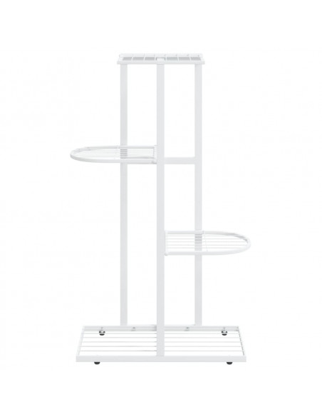 Piedistallo per Piante a 4 Piani 43x22x76 cm in Metallo Bianco
