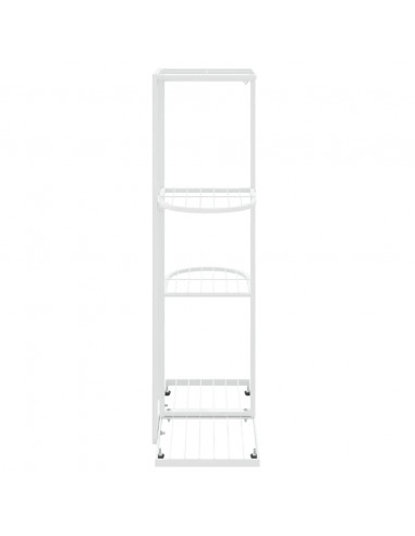 Piedistallo per Piante a 4 Piani 43x22x76 cm in Metallo Bianco