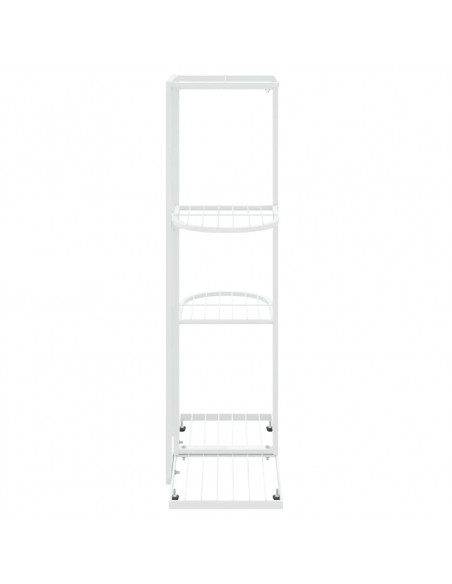 Piedistallo per Piante a 4 Piani 43x22x76 cm in Metallo Bianco