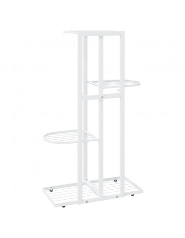 Piedistallo per Piante a 4 Piani 43x22x76 cm in Metallo Bianco