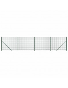 Recinzione Metallica con Flangia Verde 1,4x10 m 2