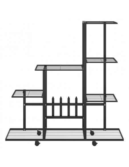 Portapiante con Ruote 94,5x25x92,5 cm Nero in Metallo