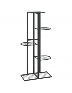 Piedistallo per Piante a 5 Piani 43x22x98 cm in Metallo Nero 2