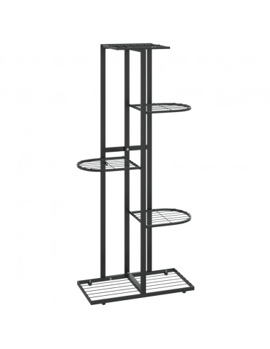 Piedistallo per Piante a 5 Piani 43x22x98 cm in Metallo Nero