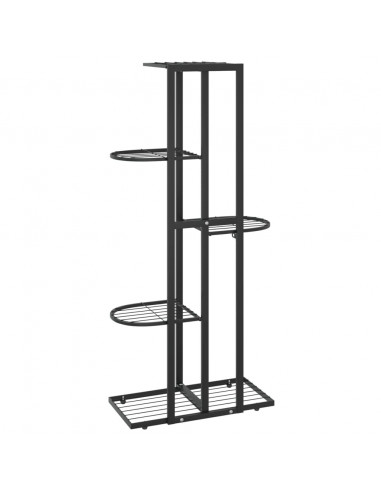 Piedistallo per Piante a 5 Piani 43x22x98 cm in Metallo Nero