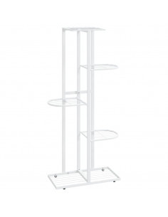 Piedistallo per Piante a 5 Piani 43x22x98 cm in Metallo Bianco 2