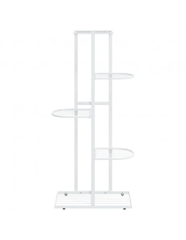 Piedistallo per Piante a 5 Piani 43x22x98 cm in Metallo Bianco