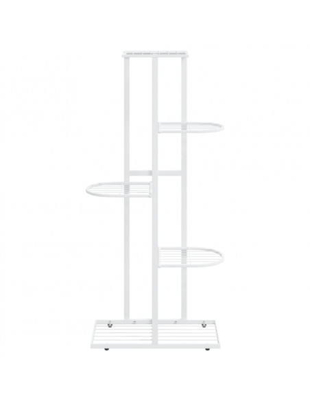 Piedistallo per Piante a 5 Piani 43x22x98 cm in Metallo Bianco