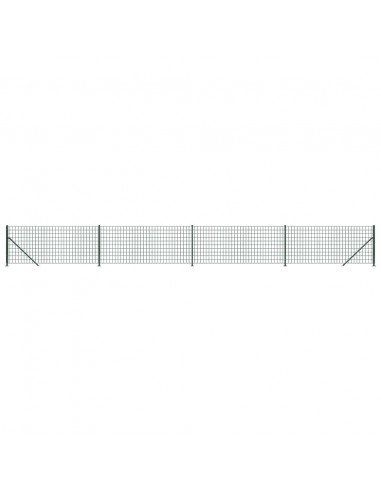 Recinzione Metallica con Flangia Verde 0,8x10 m