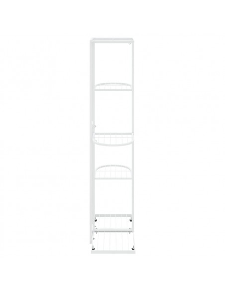 Piedistallo per Piante a 5 Piani 43x22x98 cm in Metallo Bianco