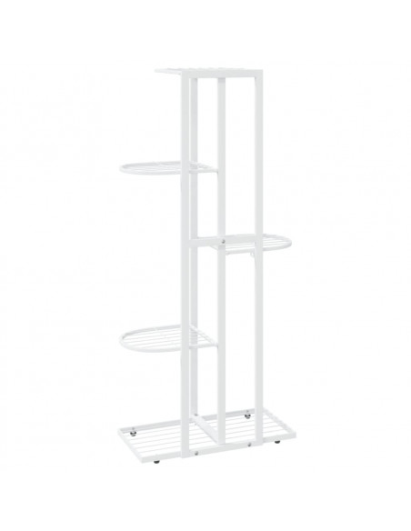 Piedistallo per Piante a 5 Piani 43x22x98 cm in Metallo Bianco