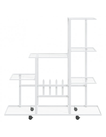Portapiante con Ruote 94,5x25x92,5 cm Bianco in Metallo
