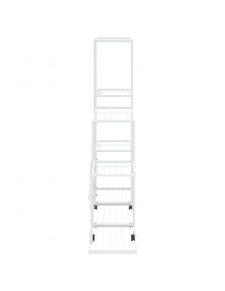 Portapiante con Ruote 94,5x25x92,5 cm Bianco in Metallo