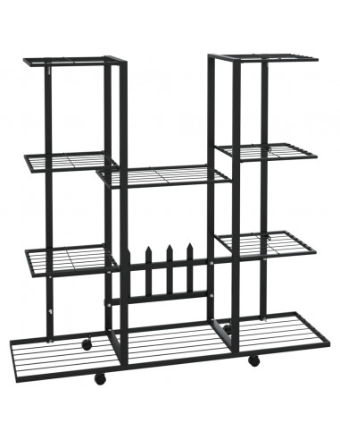 Portafiori con Ruote 94,5x24,5x91,5 cm Ferro Nero