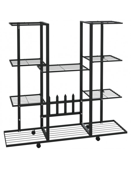Portafiori con Ruote 94,5x24,5x91,5 cm Ferro Nero